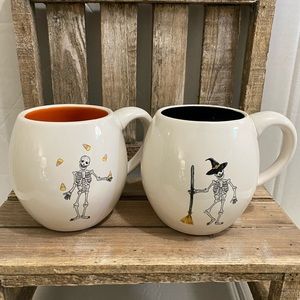 Rae Dunn Dancing Skeletons Mugs Halloween